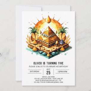 Editable Egyptian Online Pyramids Birthday Invitation