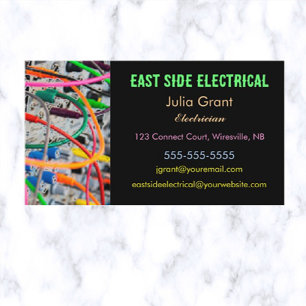 Editable Electrical Connections Electrician Business Card