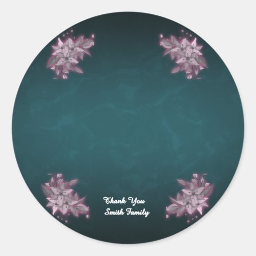 Editable Elegant Floral Paper Plates Classic Round Sticker