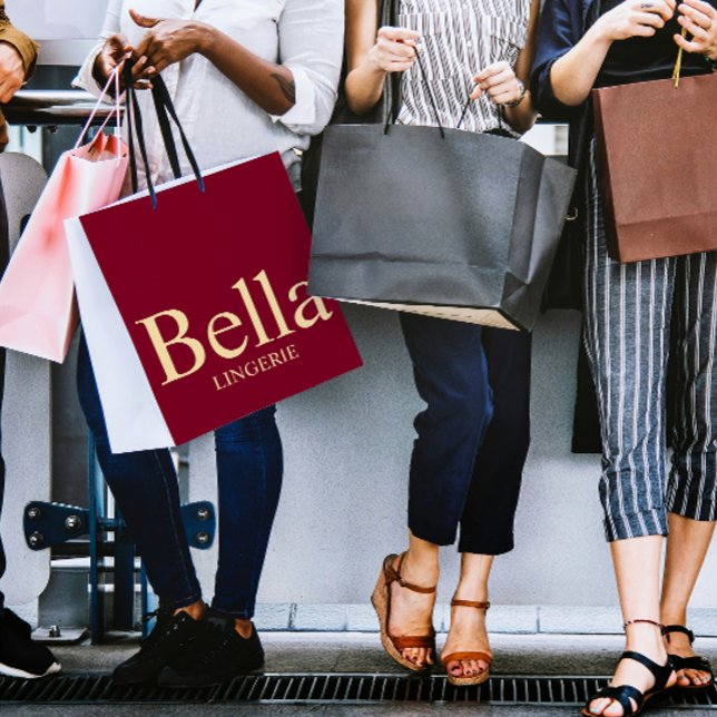 Editable Elegant Lingerie Branding Design  Large Gift Bag (Creator Uploaded)