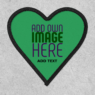 EDITABLE EMERALD GREEN IMAGE TEXT TEMPLATE HEART PATCH