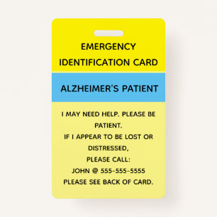 Editable Emergency Identification Card Badge