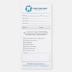 Editable Endodontics Referral Appointment Magnetic Notepad