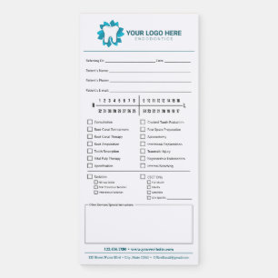 Editable Endodontics Referral Treatment Magnetic Notepad