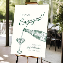 Editable Engagement Party Welcome Sign Elegant