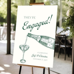 Editable Engagement Party Welcome Sign Elegant 
