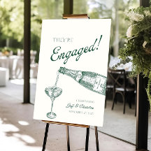 Editable Engagement Party Welcome Sign Elegant 