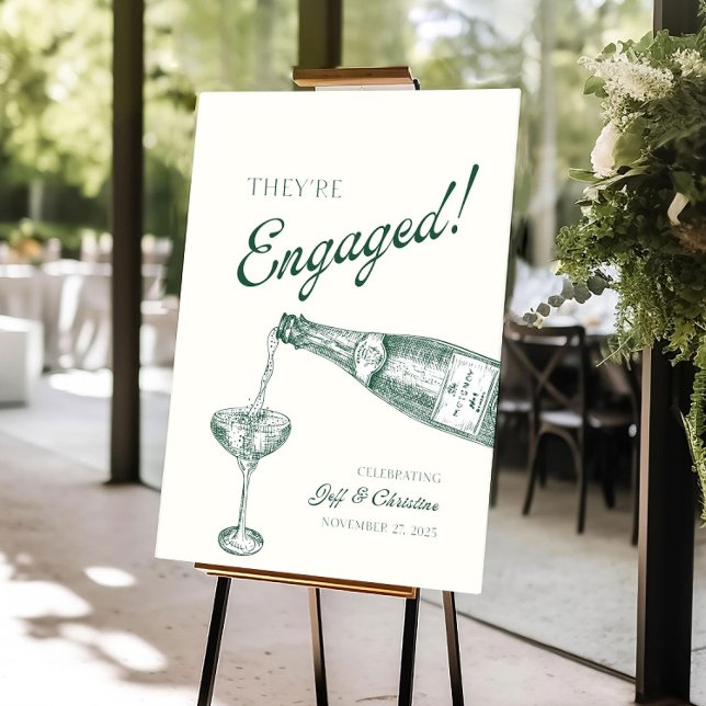 Editable Engagement Party Welcome Sign Elegant  (Creator Uploaded)