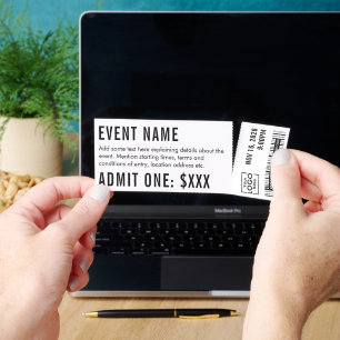 Editable Event Concert Ticket DIY Tickets Template
