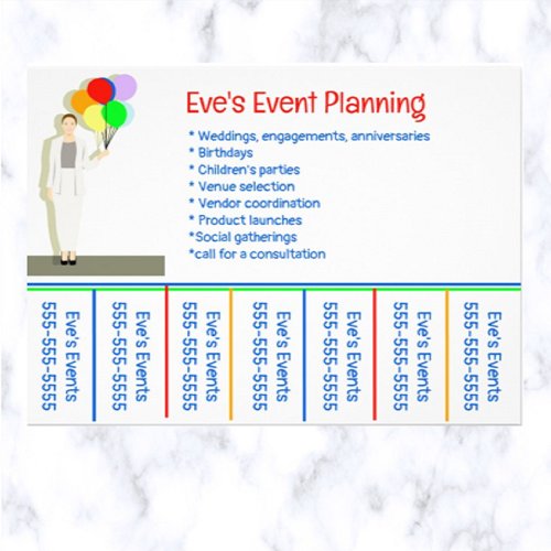 Editable Event Planner Phone Number Flyer