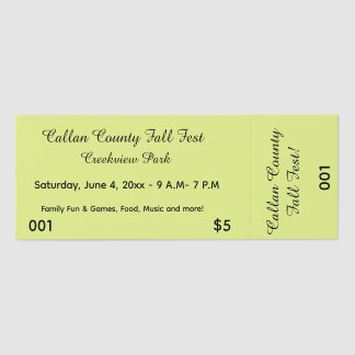 Editable Event Ticket