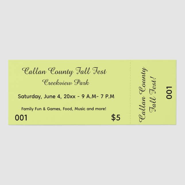 Editable Event Ticket (Front)