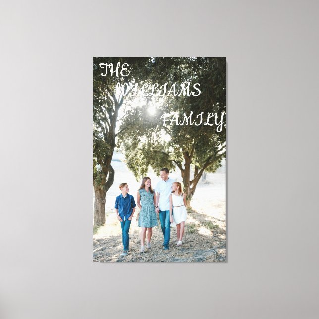 Editable Family Photo Stretched Canvas Print (Front)