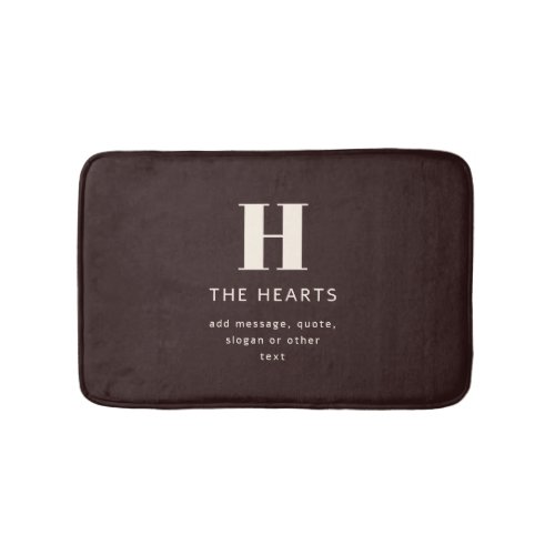 Editable Family Surname or Company Business Name  Bath Mat