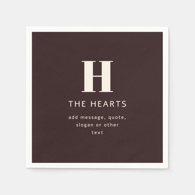 Editable Family Surname or Company Business Name  Napkins (Front)