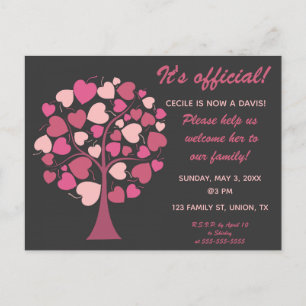 Editable Family Tree of Hearts Adoption Invitation