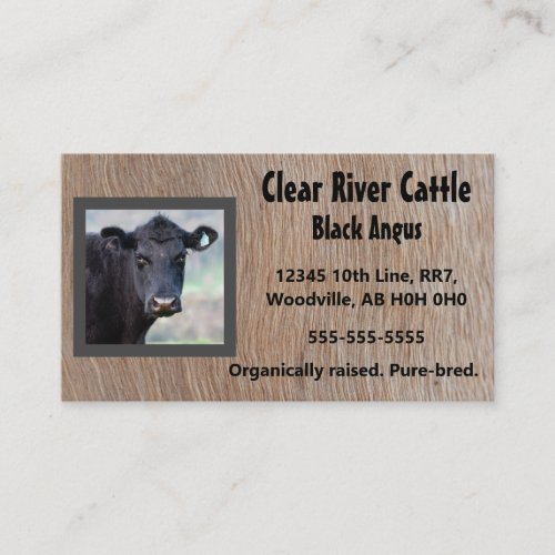 Editable Farm Animal Company Photo Business Card