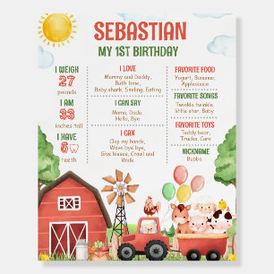 Editable Farm Birthday Milestone Poster Template