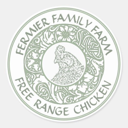 Editable Farm Label Vintage Chicken Poultry Parts 