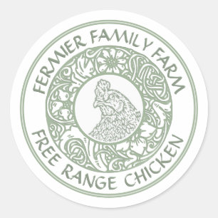 Editable Farm Label Vintage Chicken Poultry Parts 