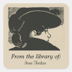 Editable Fashionable Womans Profile Bookplate