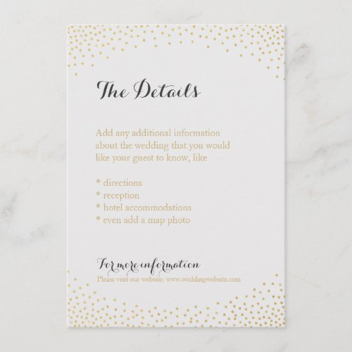 Editable faux gold glitter confetti detail card