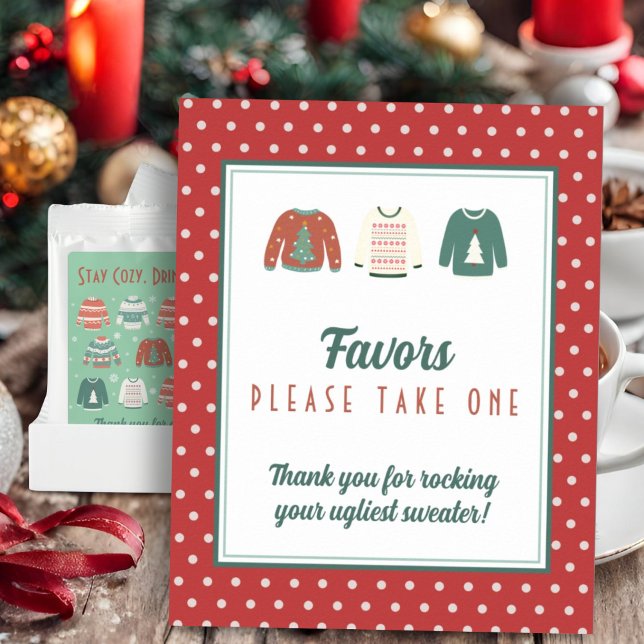 Editable Favor Sign Ugly Sweater Party (Creator Uploaded)
