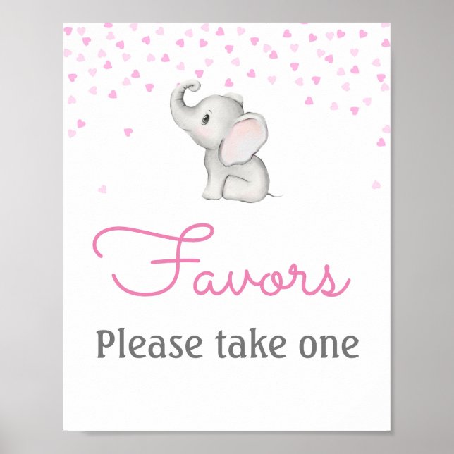 Editable Favors Sign Printed (Front)
