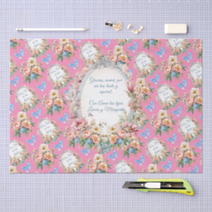 Editable Feliz Dia Mama en Rosa Tissue Paper