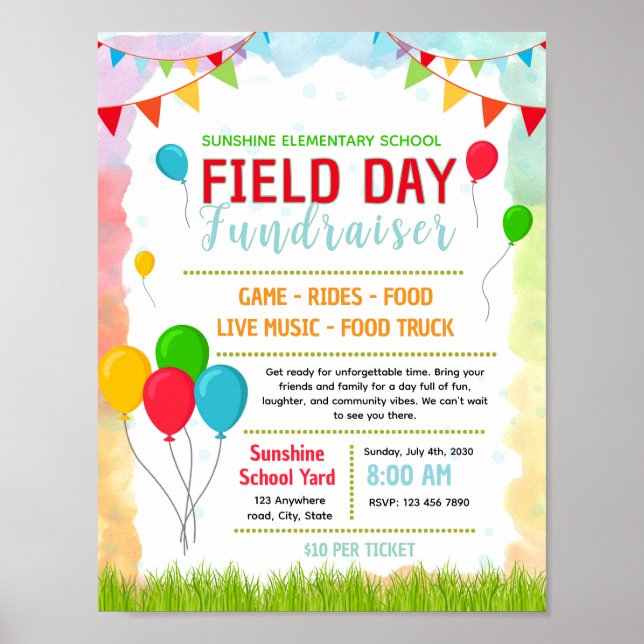 Editable Field day flyer template Poster (Front)