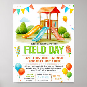 Editable field day Fundraiser Flyer Poster