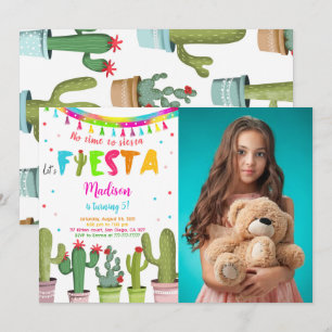 Editable Fiesta Birthday Party Photo Invitation