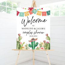 Editable Fiesta Cactus Welcome Sign Couples Shower