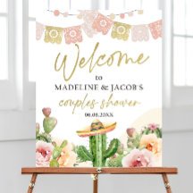 Editable Fiesta Cactus Welcome Sign Couples Shower