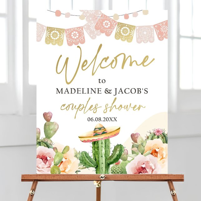 Editable Fiesta Cactus Welcome Sign Couples Shower (Creator Uploaded)