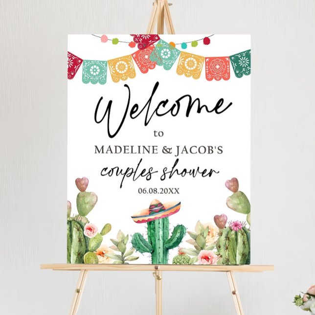 Editable Fiesta Cactus Welcome Sign Couples Shower (Creator Uploaded)