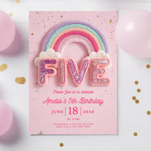 Editable Fifth Birthday Invitation, 5th birthday Invitation