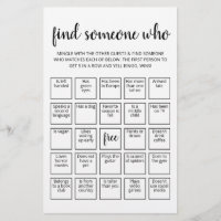 Editable Find Someone Who Game Bingo game