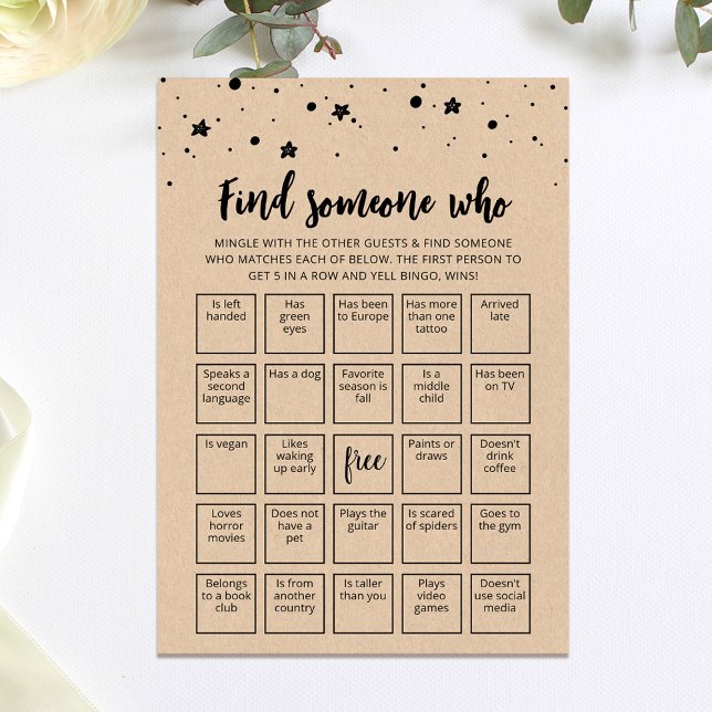 Editable Find Someone Who Game Bingo game Card (Creator Uploaded)