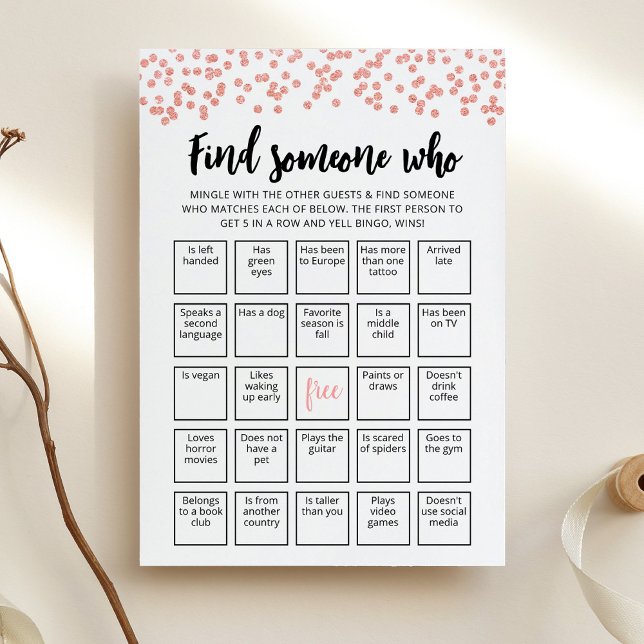 Editable Find Someone Who Game Bingo game Card (Creator Uploaded)