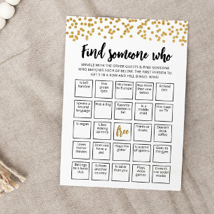 Editable Find Someone Who Game Bingo game Card