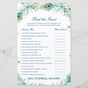 Editable Find the Guest Bridal Shower Game