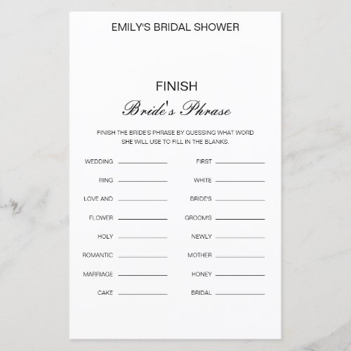 Editable Finish Bride and Grooms Phrase Bridal