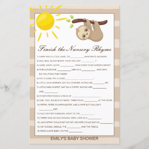 Editable Finish the Nursery Rhyme with Answer