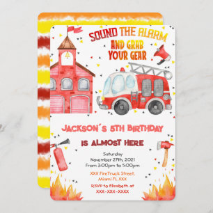 Editable Fire Truck Invitations