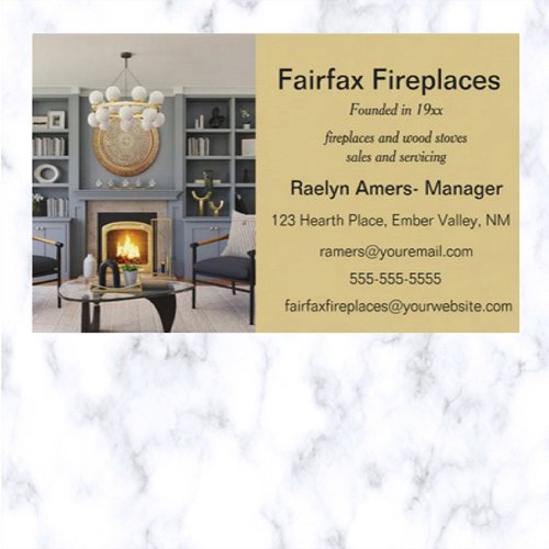 Editable Fireplaces and Wood Stoves Business Card