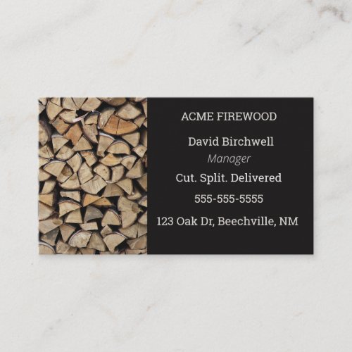 Editable Firewood Business Card