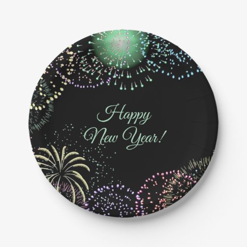 Editable Fireworks Paper Plates