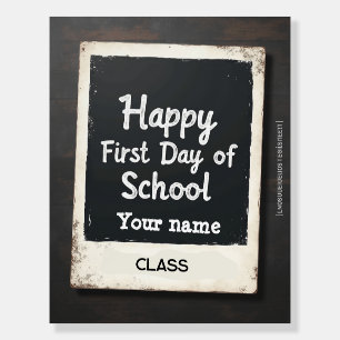 Editable First Day of School Photo Frame Foam Board