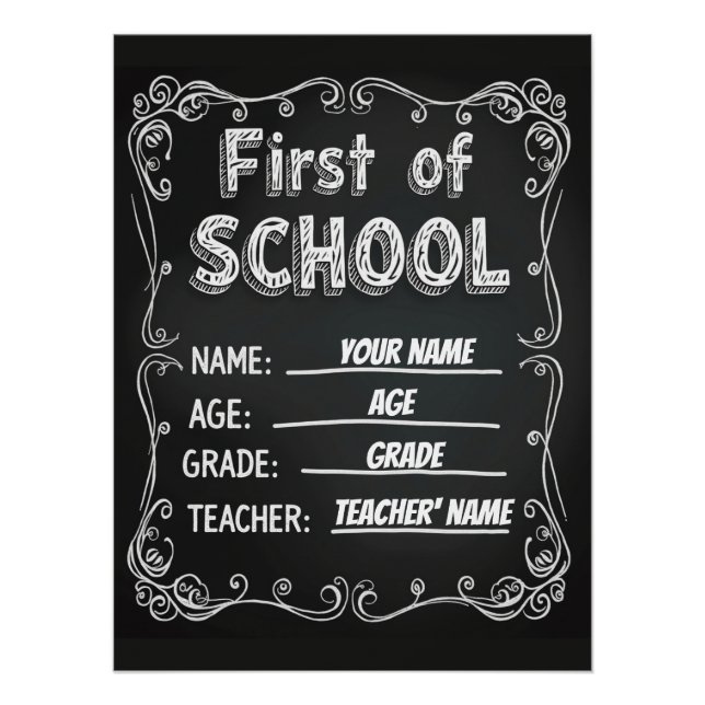 Editable First Day of School Sign (Front)